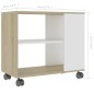 vidaXL Beistelltisch Weiß und Sonoma-Eiche 70x35x55 cm Holzwerkstoff vidaXL Beistelltisch Weiß und Sonoma-Eiche 70x35x55 cm Holzwerkstoff