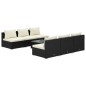 vidaXL 7-tlg. Garten-Lounge-Set mit Kissen Poly Rattan Schwarz vidaXL 7-tlg. Garten-Lounge-Set mit Kissen Poly Rattan Schwarz