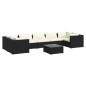 vidaXL 8-tlg. Garten-Lounge-Set mit Kissen Poly Rattan Schwarz vidaXL 8-tlg. Garten-Lounge-Set mit Kissen Poly Rattan Schwarz