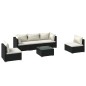 vidaXL 6-tlg. Garten-Lounge-Set mit Kissen Poly Rattan Schwarz vidaXL 6-tlg. Garten-Lounge-Set mit Kissen Poly Rattan Schwarz