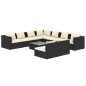 vidaXL 10-tlg. Garten-Lounge-Set mit Kissen Schwarz Poly Rattan vidaXL 10-tlg. Garten-Lounge-Set mit Kissen Schwarz Poly Rattan