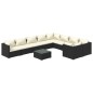 vidaXL 10-tlg. Garten-Lounge-Set mit Kissen Poly Rattan Schwarz vidaXL 10-tlg. Garten-Lounge-Set mit Kissen Poly Rattan Schwarz