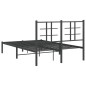 vidaXL Bettgestell mit Kopfteil Metall Schwarz 120x190 cm vidaXL Bettgestell mit Kopfteil Metall Schwarz 120x190 cm