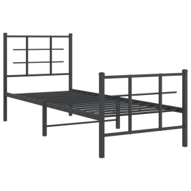 vidaXL Bettgestell mit Kopf- und Fußteil Metall Schwarz 80x200 cm