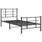 vidaXL Bettgestell mit Kopf- und Fußteil Metall Schwarz 90x200 cm vidaXL Bettgestell mit Kopf- und Fußteil Metall Schwarz 90x200 cm