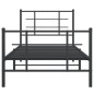 vidaXL Bettgestell mit Kopf- und Fußteil Metall Schwarz 90x200 cm vidaXL Bettgestell mit Kopf- und Fußteil Metall Schwarz 90x200 cm