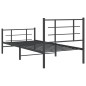 vidaXL Bettgestell mit Kopf- und Fußteil Metall Schwarz 90x200 cm vidaXL Bettgestell mit Kopf- und Fußteil Metall Schwarz 90x200 cm