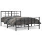 vidaXL Bettgestell mit Kopf- und Fußteil Metall Schwarz 140x190 cm vidaXL Bettgestell mit Kopf- und Fußteil Metall Schwarz 140x190 cm