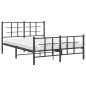 vidaXL Bettgestell mit Kopf- und Fußteil Metall Schwarz 140x190 cm vidaXL Bettgestell mit Kopf- und Fußteil Metall Schwarz 140x190 cm