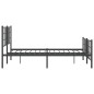 vidaXL Bettgestell mit Kopf- und Fußteil Metall Schwarz 140x190 cm vidaXL Bettgestell mit Kopf- und Fußteil Metall Schwarz 140x190 cm