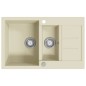 vidaXL Granitspüle Doppelbecken Beige vidaXL Granitspüle Doppelbecken Beige