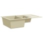vidaXL Granitspüle Doppelbecken Beige vidaXL Granitspüle Doppelbecken Beige