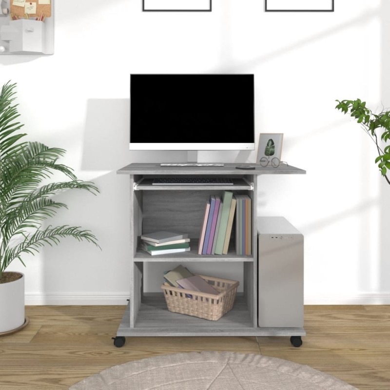 vidaXL Schreibtisch Grau Sonoma 80x50x75 cm Holzwerkstoff vidaXL Schreibtisch Grau Sonoma 80x50x75 cm Holzwerkstoff
