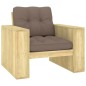 vidaXL Gartenstuhl mit Taupe Kissen Imprägniertes Kiefernholz vidaXL Gartenstuhl mit Taupe Kissen Imprägniertes Kiefernholz