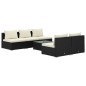 vidaXL 6-tlg. Garten-Lounge-Set mit Kissen Poly Rattan Schwarz vidaXL 6-tlg. Garten-Lounge-Set mit Kissen Poly Rattan Schwarz