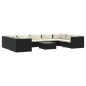 vidaXL 10-tlg. Garten-Lounge-Set mit Kissen Poly Rattan Schwarz vidaXL 10-tlg. Garten-Lounge-Set mit Kissen Poly Rattan Schwarz