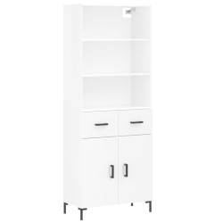 Highboard Hochglanz-Weiß 69,5x34x180 cm Holzwerkstoff