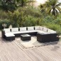 vidaXL 11-tlg. Garten-Lounge-Set mit Kissen Poly Rattan Schwarz vidaXL 11-tlg. Garten-Lounge-Set mit Kissen Poly Rattan Schwarz