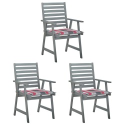 vidaXL Garten-Essstühle mit Kissen 3 Stk. Massivholz Akazie 