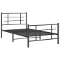 vidaXL Bettgestell mit Kopf- und Fußteil Metall Schwarz 100x200 cm vidaXL Bettgestell mit Kopf- und Fußteil Metall Schwarz 100x200 cm