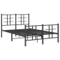 vidaXL Bettgestell mit Kopf- und Fußteil Metall Schwarz 120x190 cm vidaXL Bettgestell mit Kopf- und Fußteil Metall Schwarz 120x190 cm