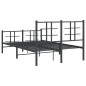 vidaXL Bettgestell mit Kopf- und Fußteil Metall Schwarz 120x190 cm vidaXL Bettgestell mit Kopf- und Fußteil Metall Schwarz 120x190 cm
