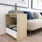 vidaXL Beistelltisch Weiß und Sonoma-Eiche 50x26x50 cm Holzwerkstoff vidaXL Beistelltisch Weiß und Sonoma-Eiche 50x26x50 cm Holzwerkstoff
