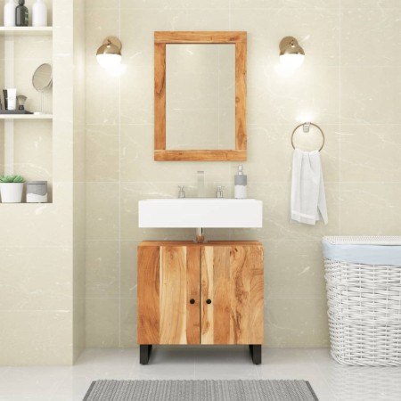 vidaXL Spiegel 70x50 cm Massivholz Akazie und Glas