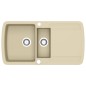 vidaXL Granitspüle Doppelbecken Beige vidaXL Granitspüle Doppelbecken Beige