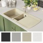 vidaXL Granitspüle Doppelbecken Beige vidaXL Granitspüle Doppelbecken Beige
