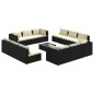 vidaXL 13-tlg. Garten-Lounge-Set mit Kissen Poly Rattan Schwarz vidaXL 13-tlg. Garten-Lounge-Set mit Kissen Poly Rattan Schwarz