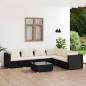 vidaXL 7-tlg. Garten-Lounge-Set mit Kissen Poly Rattan Schwarz vidaXL 7-tlg. Garten-Lounge-Set mit Kissen Poly Rattan Schwarz