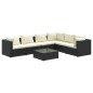 vidaXL 7-tlg. Garten-Lounge-Set mit Kissen Poly Rattan Schwarz vidaXL 7-tlg. Garten-Lounge-Set mit Kissen Poly Rattan Schwarz