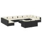 vidaXL 13-tlg. Garten-Lounge-Set mit Kissen Schwarz Poly Rattan vidaXL 13-tlg. Garten-Lounge-Set mit Kissen Schwarz Poly Rattan