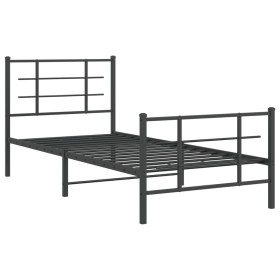 vidaXL Bettgestell mit Kopf- und Fußteil Metall Schwarz 90x190 cm
