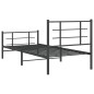 vidaXL Bettgestell mit Kopf- und Fußteil Metall Schwarz 90x190 cm vidaXL Bettgestell mit Kopf- und Fußteil Metall Schwarz 90x190 cm