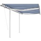 vidaXL Markise Automatisch mit LED & Windsensor 3x2,5 cm Blau & Weiß vidaXL Markise Automatisch mit LED & Windsensor 3x2,5 cm Blau & Weiß