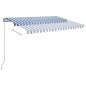 vidaXL Markise Automatisch mit LED & Windsensor 3x2,5 cm Blau & Weiß vidaXL Markise Automatisch mit LED & Windsensor 3x2,5 cm Blau & Weiß