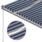 vidaXL Markise Automatisch mit LED & Windsensor 3x2,5 cm Blau & Weiß vidaXL Markise Automatisch mit LED & Windsensor 3x2,5 cm Blau & Weiß