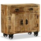 vidaXL Kommode mit 2 Schubladen und 1 Schrankfach Mangoholz vidaXL Kommode mit 2 Schubladen und 1 Schrankfach Mangoholz