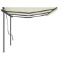 vidaXL Markise Manuell Einziehbar mit Pfosten 6x3,5 m Creme vidaXL Markise Manuell Einziehbar mit Pfosten 6x3,5 m Creme