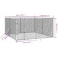 vidaXL Outdoor-Hundezwinger Silbern 4x4x2 m Verzinkter Stahl vidaXL Outdoor-Hundezwinger Silbern 4x4x2 m Verzinkter Stahl