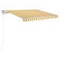 vidaXL Automatische Markise mit LED & Windsensor 300x250 cm Gelb/Weiß vidaXL Automatische Markise mit LED & Windsensor 300x250 cm Gelb/Weiß