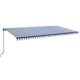 vidaXL Markise Manuell Einziehbar 600x350 cm Blau und Weiß