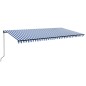 vidaXL Markise Manuell Einziehbar 600x350 cm Blau und Weiß vidaXL Markise Manuell Einziehbar 600x350 cm Blau und Weiß
