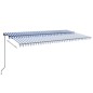 vidaXL Markise Manuell Einziehbar 600x350 cm Blau und Weiß vidaXL Markise Manuell Einziehbar 600x350 cm Blau und Weiß