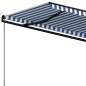 vidaXL Markise Manuell Einziehbar 600x350 cm Blau und Weiß vidaXL Markise Manuell Einziehbar 600x350 cm Blau und Weiß