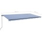 vidaXL Markise Manuell Einziehbar 600x350 cm Blau und Weiß vidaXL Markise Manuell Einziehbar 600x350 cm Blau und Weiß