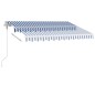 vidaXL Markise Automatisch mit LED & Windsensor 300x250 cm Blau Weiß vidaXL Markise Automatisch mit LED & Windsensor 300x250 cm Blau Weiß