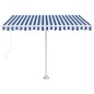 vidaXL Markise Automatisch mit LED & Windsensor 300x250 cm Blau Weiß vidaXL Markise Automatisch mit LED & Windsensor 300x250 cm Blau Weiß